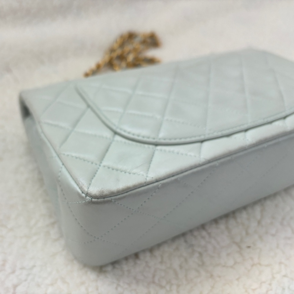 Chanel Classic Flap Lambskin Baby Blue 24K GHW - Picture 9 of 14